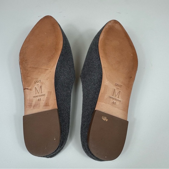 SANT M Cortina Felted Mules Leopard Gray Slip On Pointed Shoes European EUC - Picture 8 of 9